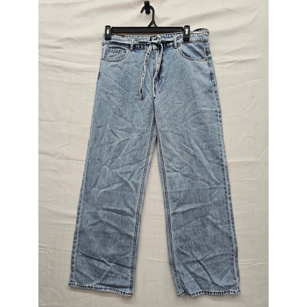 Buffalo Jeans Womens 8‎ Wide Leg Belted Jean Light Wash Denim SLC0048US NWT